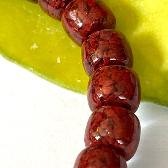 Cinnabar Barrel Shape Stretchy Bracelet High Quality Cinnabar Crystal Gemstone - Picture 5 of 5